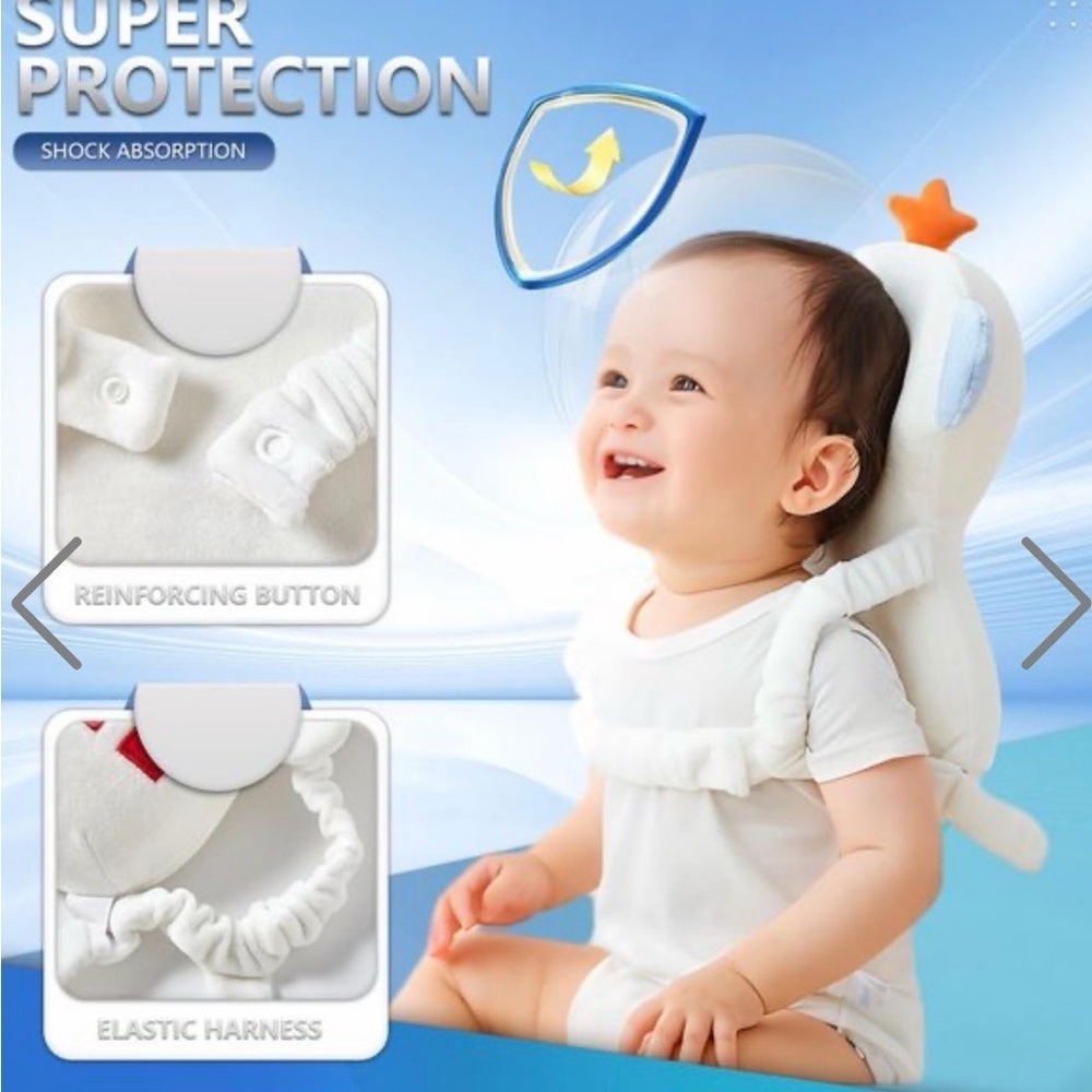 Space Explorer baby head protector pillow- White and Blue - Picture 3 of 3